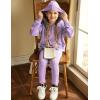 Arshiner Girl’s Sweaters Set 2 Piece Outfits Rib-Knit Sweatsuits Cute Pullover Sweatshirt and Sweatpants Kids Tracksuits(Light Purple)