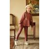 Arshiner Girl’s Sweaters Set 2 Piece Outfits Rib-Knit Sweatsuits Cute Pullover Sweatshirt and Sweatpants Kids Tracksuits(Orange)