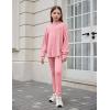 Arshiner Girl’s Sweaters Set 2 Piece Outfits Rib-Knit Sweatsuits Cute Pullover Sweatshirt and Sweatpants Kids Tracksuits(Pink)