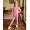 Arshiner Girl’s Sweaters Set 2 Piece Outfits Rib-Knit Sweatsuits Cute Pullover Sweatshirt and Sweatpants Kids Tracksuits(Pink)