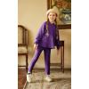 Arshiner Girl’s Sweaters Set 2 Piece Outfits Rib-Knit Sweatsuits Cute Pullover Sweatshirt and Sweatpants Kids Tracksuits(Purple)