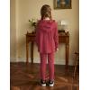 Arshiner Girl’s Sweaters Set 2 Piece Outfits Rib-Knit Sweatsuits Cute Pullover Sweatshirt and Sweatpants Kids Tracksuits(Wine Red)