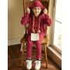 Arshiner Girl’s Sweaters Set 2 Piece Outfits Rib-Knit Sweatsuits Cute Pullover Sweatshirt and Sweatpants Kids Tracksuits(Wine Red)