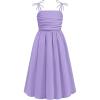 Arshiner Girls Summer Dress Maxi Spaghetti Strap Ruched Flowy Beach Boho Casual Teen Girl Sundress 6-14 Years(Lavender)