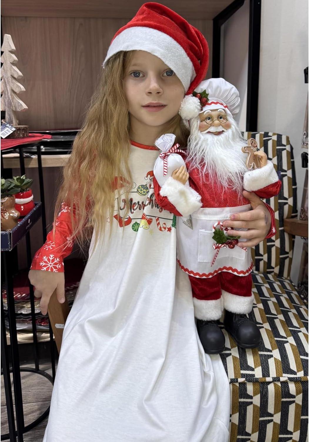 image:imageArshiner Girls Nightgowns Cute Halloween Pajamas Dress Long Sleeve Nightdress NightiesChristmas Snow
