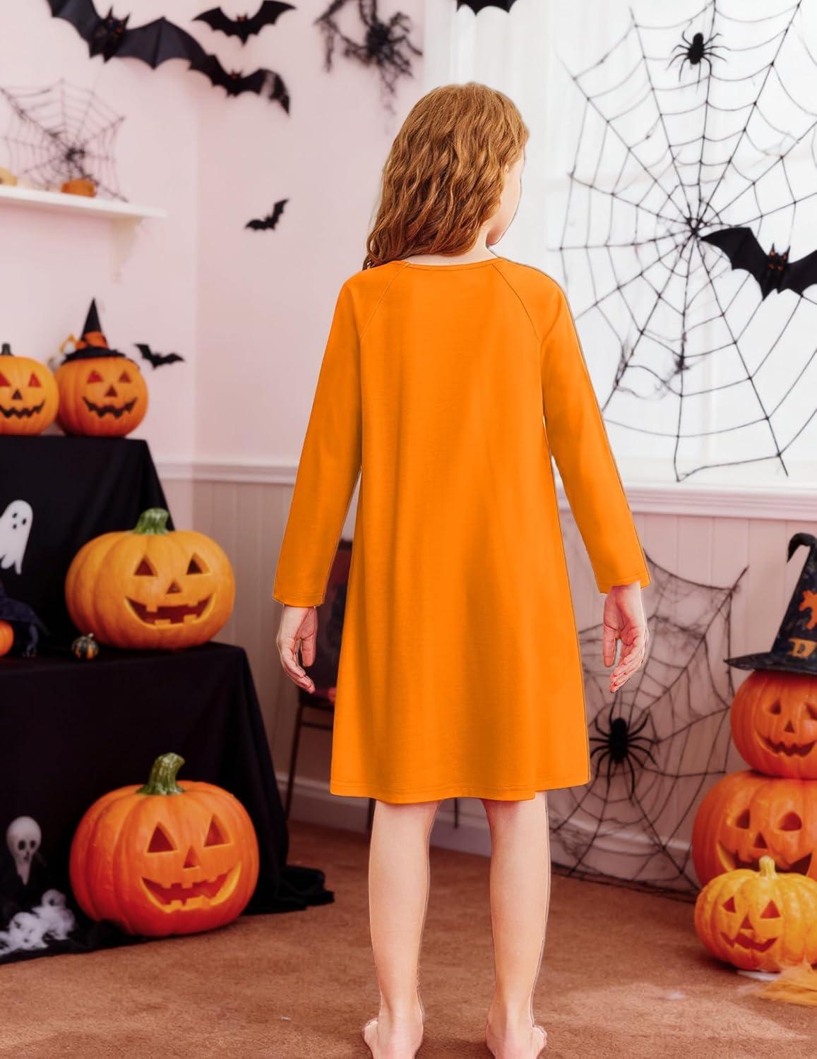 image:imageArshiner Girls Nightgowns Cute Halloween Pajamas Dress Long Sleeve Nightdress NightiesHalloween Face