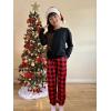 Arshiner Girls 2 Piece Outfits Kids Tie Dye Sweatsuits Set Long Sleeve Shirt and Pants Set Size 5-14 Y(Black Red Plaid)