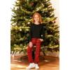Arshiner Girls 2 Piece Outfits Kids Tie Dye Sweatsuits Set Long Sleeve Shirt and Pants Set Size 5-14 Y(Black Red Plaid)
