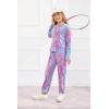 Arshiner Girls 2 Piece Outfits Kids Tie Dye Sweatsuits Set Long Sleeve Shirt and Pants Set Size 5-14 Y(Blue&purple)