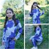 Arshiner Girls 2 Piece Outfits Kids Tie Dye Sweatsuits Set Long Sleeve Shirt and Pants Set Size 5-14 Y(Deep Blue)