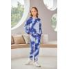 Arshiner Girls 2 Piece Outfits Kids Tie Dye Sweatsuits Set Long Sleeve Shirt and Pants Set Size 5-14 Y(Deep Blue)