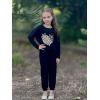 Arshiner Girls 2 Piece Outfits Kids Tie Dye Sweatsuits Set Long Sleeve Shirt and Pants Set Size 5-14 Y(Leopard Heart)