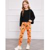 Arshiner Girls 2 Piece Outfits Kids Tie Dye Sweatsuits Set Long Sleeve Shirt and Pants Set Size 5-14 Y(Orange)