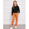 Arshiner Girls 2 Piece Outfits Kids Tie Dye Sweatsuits Set Long Sleeve Shirt and Pants Set Size 5-14 Y(Orange)