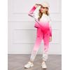 Arshiner Girls 2 Piece Outfits Kids Tie Dye Sweatsuits Set Long Sleeve Shirt and Pants Set Size 5-14 Y(Pink Gradient)
