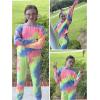 Arshiner Girls 2 Piece Outfits Kids Tie Dye Sweatsuits Set Long Sleeve Shirt and Pants Set Size 5-14 Y(Rainbow)