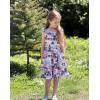 Arshiner Girls Dress Summer Casual Flutter Sleeve Tiered Midi Sundress with Pockets for 5-13 Years(Coconut Palm)