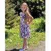 Arshiner Girls Dress Summer Casual Flutter Sleeve Tiered Midi Sundress with Pockets for 5-13 Years(Coconut Palm)