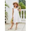 Arshiner Girls Dress Summer Casual Flutter Sleeve Tiered Midi Sundress with Pockets for 5-13 Years(White)