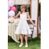 Arshiner Girls Dress Summer Casual Flutter Sleeve Tiered Midi Sundress with Pockets for 5-13 Years(White)