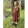 Arshiner Girls Knit Dresses Puff Long Sleeve Fall Winter Casual Holiday Sweater Dress with Pockets(Brown)