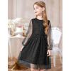 Arshiner Girls Mesh Dress Long Sleeve Tulle Sparkle Glitter Polka Dot Party Holiday Dresses Kids Clothes(Black)