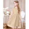 Arshiner Girls Mesh Dress Long Sleeve Tulle Sparkle Glitter Polka Dot Party Holiday Dresses Kids Clothes(Champagne)