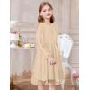 Arshiner Girls Mesh Dress Long Sleeve Tulle Sparkle Glitter Polka Dot Party Holiday Dresses Kids Clothes(Champagne)