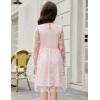 Arshiner Girls Mesh Dress Long Sleeve Tulle Sparkle Glitter Polka Dot Party Holiday Dresses Kids Clothes(Light Pink)
