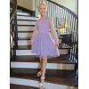 Arshiner Girls Mesh Dress Long Sleeve Tulle Sparkle Glitter Polka Dot Party Holiday Dresses Kids Clothes(Lilac Purple)