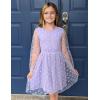 Arshiner Girls Mesh Dress Long Sleeve Tulle Sparkle Glitter Polka Dot Party Holiday Dresses Kids Clothes(Lilac Purple)