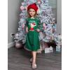 Arshiner Girls Nightgowns Cute Halloween Pajamas Dress Long Sleeve Nightdress Nighties(Christmas Green Teddy)