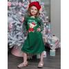 Arshiner Girls Nightgowns Cute Halloween Pajamas Dress Long Sleeve Nightdress Nighties(Christmas Green Teddy)