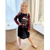Arshiner Girls Nightgowns Cute Halloween Pajamas Dress Long Sleeve Nightdress Nighties(Christmas Red Plaid Santa)