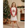 Arshiner Girls Nightgowns Cute Halloween Pajamas Dress Long Sleeve Nightdress Nighties(Christmas Red Teddy)