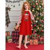 Arshiner Girls Nightgowns Cute Halloween Pajamas Dress Long Sleeve Nightdress Nighties(Christmas Striped Santa)
