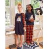 Arshiner Girls Nightgowns Cute Halloween Pajamas Dress Long Sleeve Nightdress Nighties(Halloween Plaid)