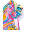 Arshiner Girls Two Piece Swimsuit Ruffles Flounce Printed Bikini Set Swimwear Girl Bathing Suits with Chest Pad 4-15 Years(Rainbow – Fluid)