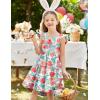 Arshiner Toddler Dress Little Girls Summer Cotton Backless High Low Hem Beach Casual Sundress with Pockets(Green Floral)