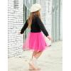 Arshiner Toddler Long Sleeve Dress Patchwork Tulle Tutu Girls Birthday Party Dresses Fall Clothes Size 2-6(Black – Deep Pink Tulle)