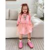 Arshiner Toddler Long Sleeve Dress Patchwork Tulle Tutu Girls Birthday Party Dresses Fall Clothes Size 2-6(Light Coral – Solid Tulle)