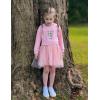 Arshiner Toddler Long Sleeve Dress Patchwork Tulle Tutu Girls Birthday Party Dresses Fall Clothes Size 2-6(Light Coral – Solid Tulle)