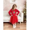 Arshiner Toddler Long Sleeve Dress Patchwork Tulle Tutu Girls Birthday Party Dresses Fall Clothes Size 2-6(Maroon – Glitter Tulle)