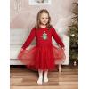 Arshiner Toddler Long Sleeve Dress Patchwork Tulle Tutu Girls Birthday Party Dresses Fall Clothes Size 2-6(Maroon – Glitter Tulle)