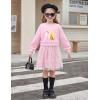 Arshiner Toddler Long Sleeve Dress Patchwork Tulle Tutu Girls Birthday Party Dresses Fall Clothes Size 2-6(Pastel Pink – Daisy Tulle)