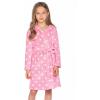 Arshiner Boys Girls Flannel Bathrobes Soft Fuzzy Hooded Robe Sleepwear with Belt for Kids(Pink Polka Dots)