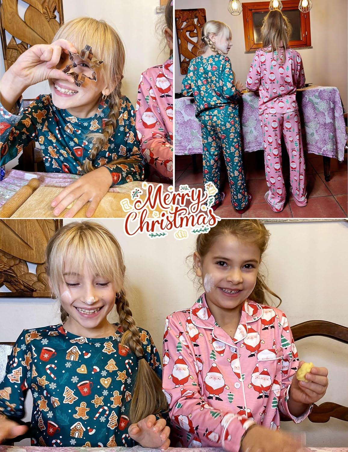 image:imageArshiner Pajamas Set for Girls Long Sleeve amp Pants Pjs Soft Cute Print Lounge SetsChristmas Green