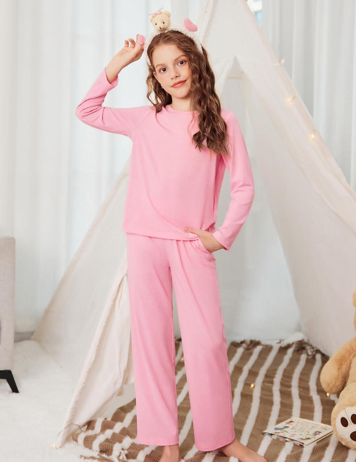 image:imageArshiner Pajamas Set for Girls Long Sleeve amp Pants Pjs Soft Cute Print Lounge SetsPink