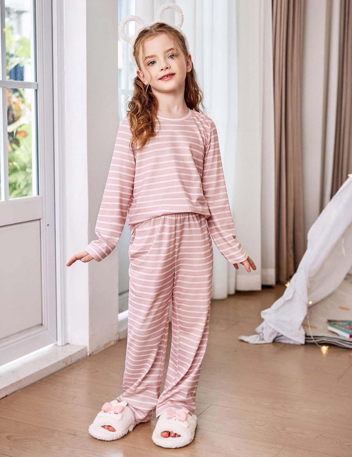 image:imageArshiner Pajamas Set for Girls Long Sleeve amp Pants Pjs Soft Cute Print Lounge SetsPink Stripe