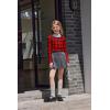 Arshiner Girls Long Sleeve T Shirts Round Neck Curve Hem Side Slit Basic Casual Loose Tunic Soft Tops(Red Black Plaid)